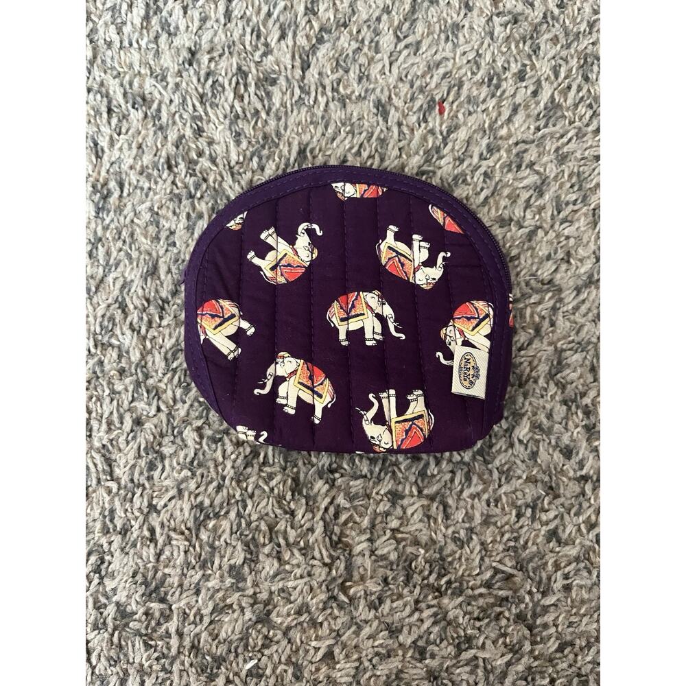 Naraya Coin Purse/Wallet, Small Pouch Purple Elephant Bag, Thai handicrafts